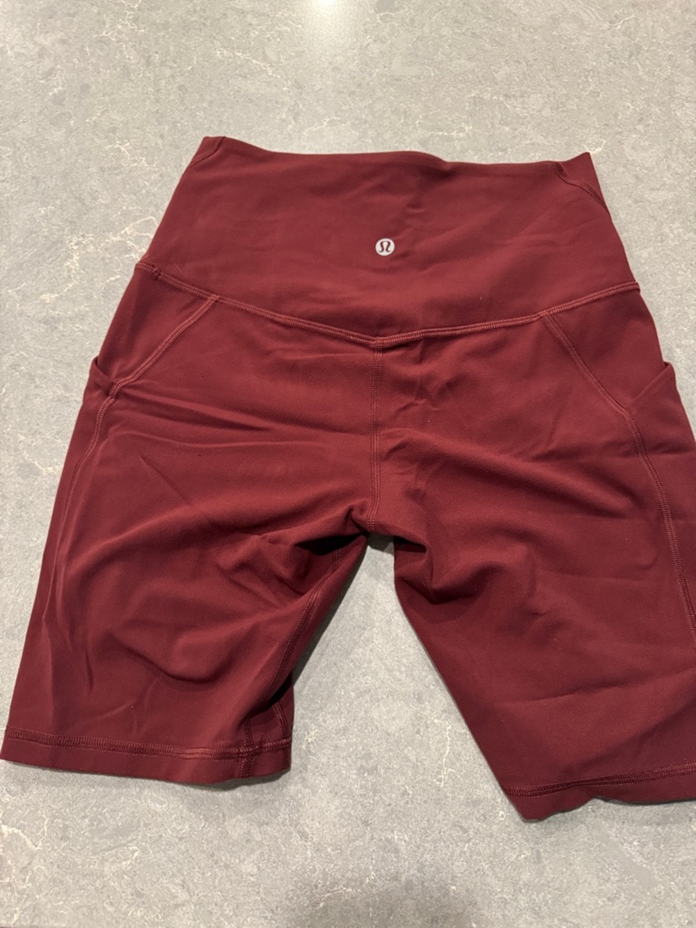 Lululemon High-Waist Bike Shorts in Deep Burgundy - Picture 4 of 4